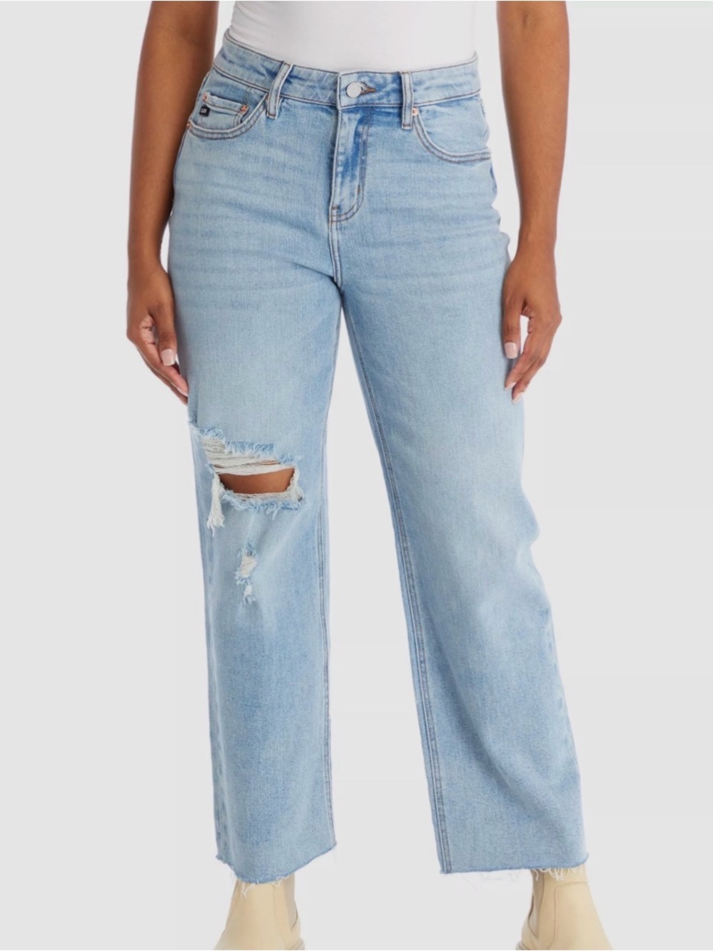 For Luv of Denim Raw Hem Vintage Straight Ankle